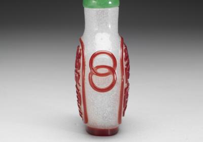 图片[2]-Red-on-snowing-white glass overlay snuff bottle with a seal-character design, 18th-19th century, Qing dynasty-China Archive